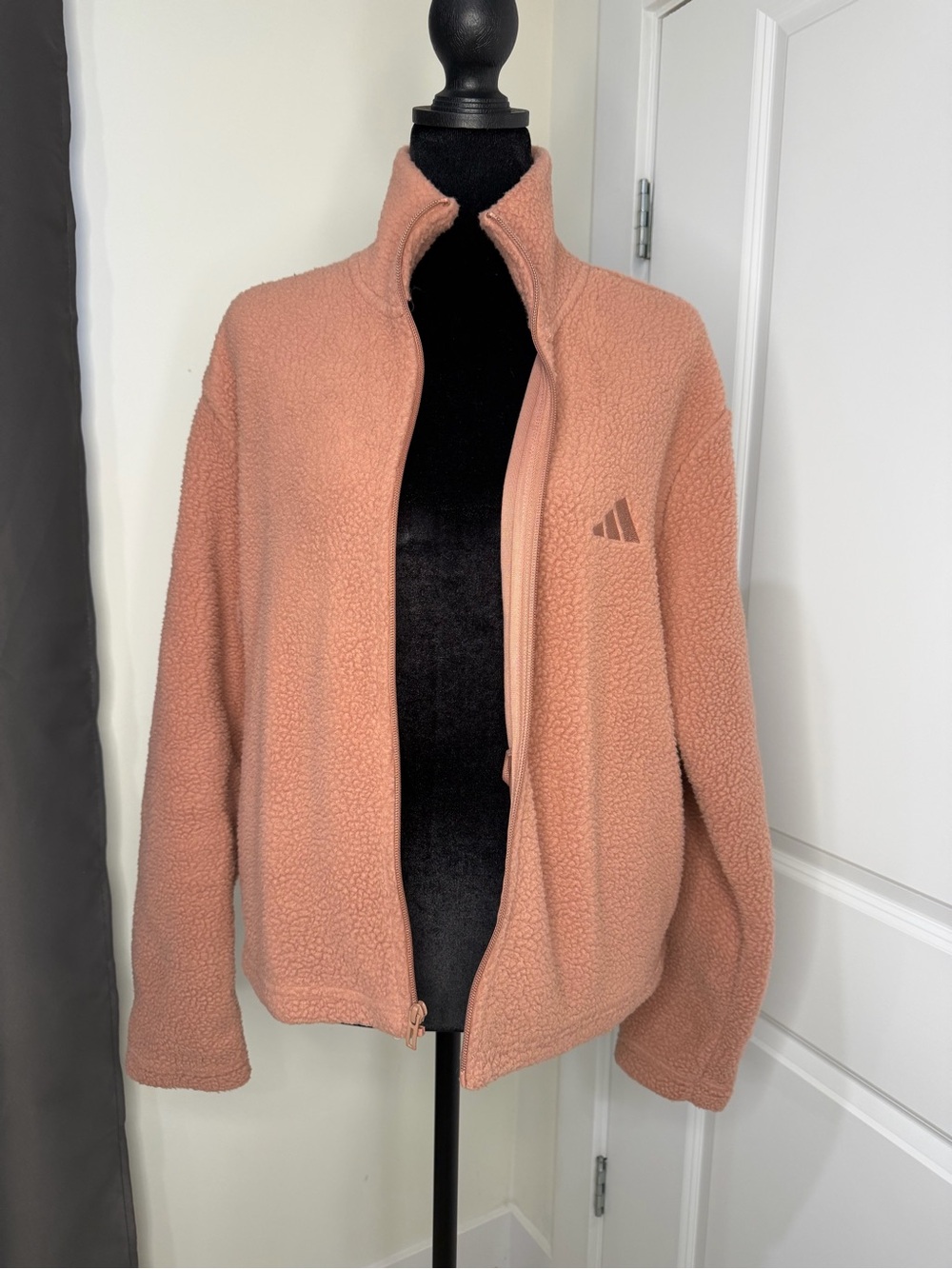 Adidas Women's Pink Sherpa Full-Zip Jacket